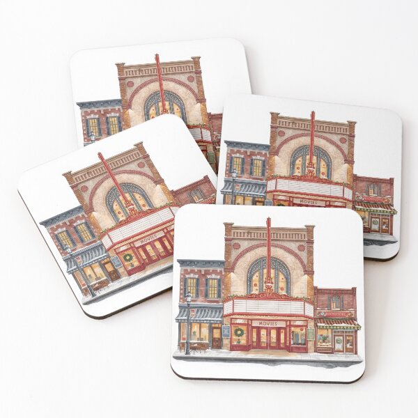 Item preview, Vintage Christmas Cinema Street  designed and sold by CozyinTime.