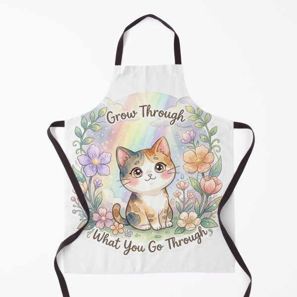 Item preview, Lani “Grow Through What You Go Through” Botanical Cat Sticker | Pastel Rainbow Garden Art designed and sold by LaniDigitalNook.