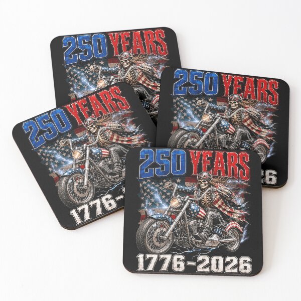 Item preview, 250 Anniversary USA 250th American Skull Motorcycle USA Flag designed and sold by schoolofbullies.