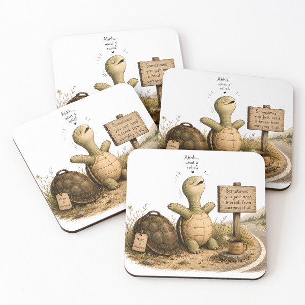 Item preview, Funny Turtle Taking a Break - Cute Mental Health Shell Metaphor designed and sold by ChubbyGoong.