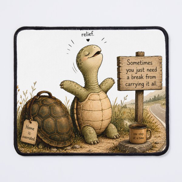 Item preview, Funny Turtle Taking a Break - Cute Mental Health Shell Metaphor designed and sold by ChubbyGoong.