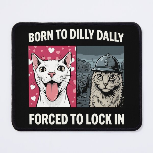 Item preview, Born To Dilly Dally Forced To Lock In Funny Cat Meme designed and sold by Vermanartist.