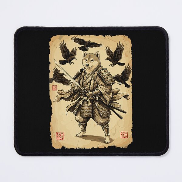 Item preview, Shiba Inu Samurai Warrior with Crows Vintage Japanese designed and sold by titanlevi.