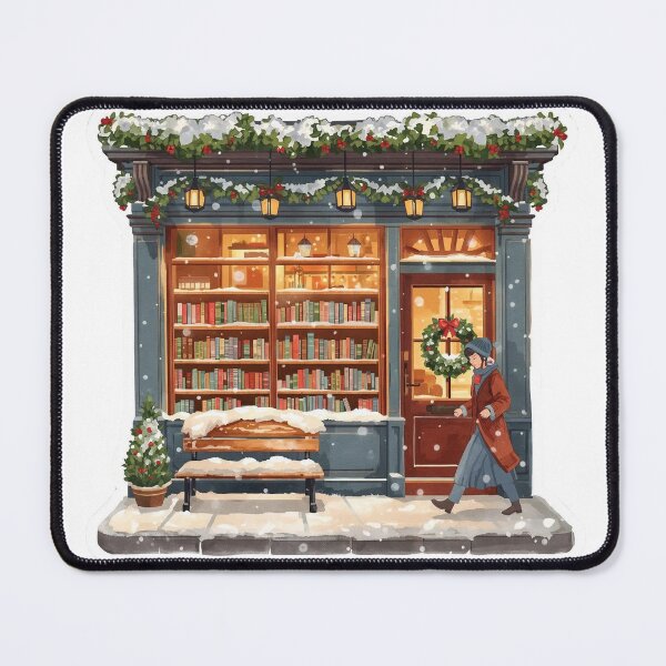 Item preview, Cozy Christmas Bookstore designed and sold by CozyinTime.