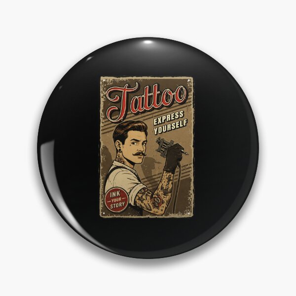 Item preview, Vintage Tattoo Artist Poster with Retro Ink Studio Attitude designed and sold by Modaozushi216.