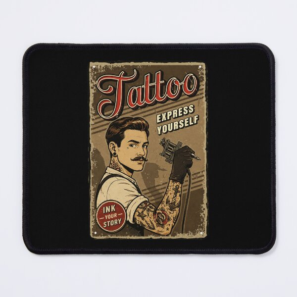 Item preview, Vintage Tattoo Artist Poster with Retro Ink Studio Attitude designed and sold by Modaozushi216.