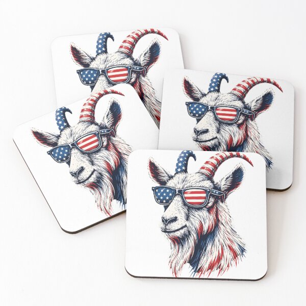 Item preview, Patriotic Goat in Stars and Stripes Shades designed and sold by PrintanovaDesign.