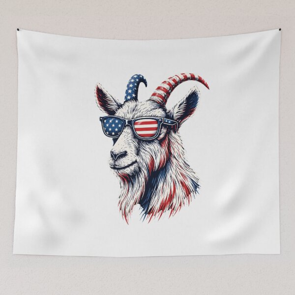 Item preview, Patriotic Goat in Stars and Stripes Shades designed and sold by PrintanovaDesign.
