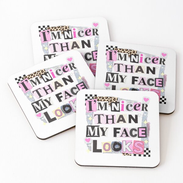 Item preview, I’m Nicer Than My Face Looks – Funny Y2K Coquette Aesthetic Quote Design designed and sold by PRINYOS.