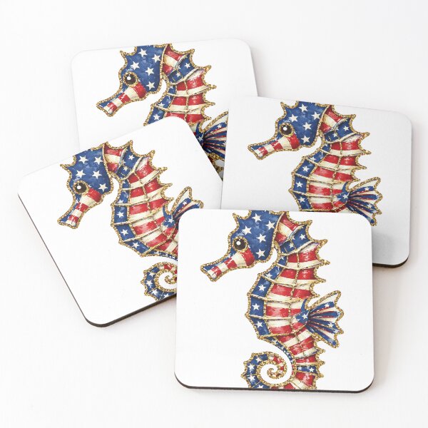 Item preview, Patriotic Seahorse Stars and Stripes designed and sold by PrintanovaDesign.