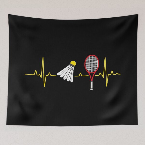 Item preview, Badminton Heartbeat with Racket and Flying Shuttlecock designed and sold by allistermariam.
