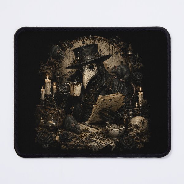 Item preview, Gothic Plague Doctor Study designed and sold by Funny Vintage Stickers And T-Shirts.