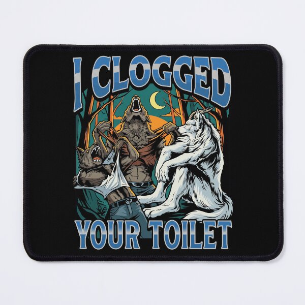 Item preview, I Clogged Your Toilet Funny Ironic Werewolf Meme Vintage Comic designed and sold by Vermanartist.