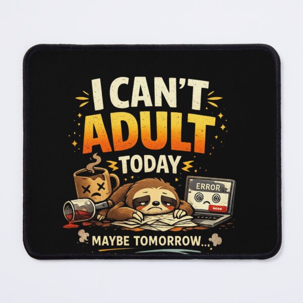 Item preview, Can't Adult Today Sloth T-shirt — Funny Burnout Meme designed and sold by IMOBILYARI.