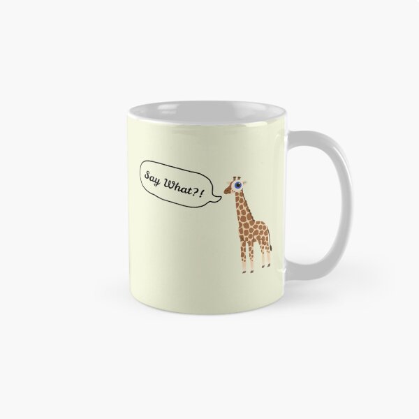 Item preview, Say What Googly Eye Giraffe Stickers Prints Posters Wall Art Magnet Home Coffee Cup Decoration TShirt Stationary Notebook Magnet Hat Kitchen Work School Office Redbubble Shop designed and sold by Saritas Boutique Shop.