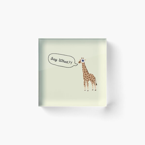 Item preview, Say What Googly Eye Giraffe Stickers Prints Posters Wall Art Magnet Home Coffee Cup Decoration TShirt Stationary Notebook Magnet Hat Kitchen Work School Office Redbubble Shop designed and sold by Saritas Boutique Shop.