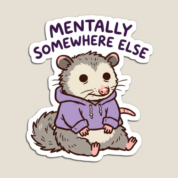 Item preview, Mentally Somewhere Else Possum Meme Vector Sticker designed and sold by BCW.