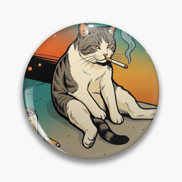 Item preview, Retro Comic Corporate Burnout Cat Smoking With Beer designed and sold by Vermanartist.