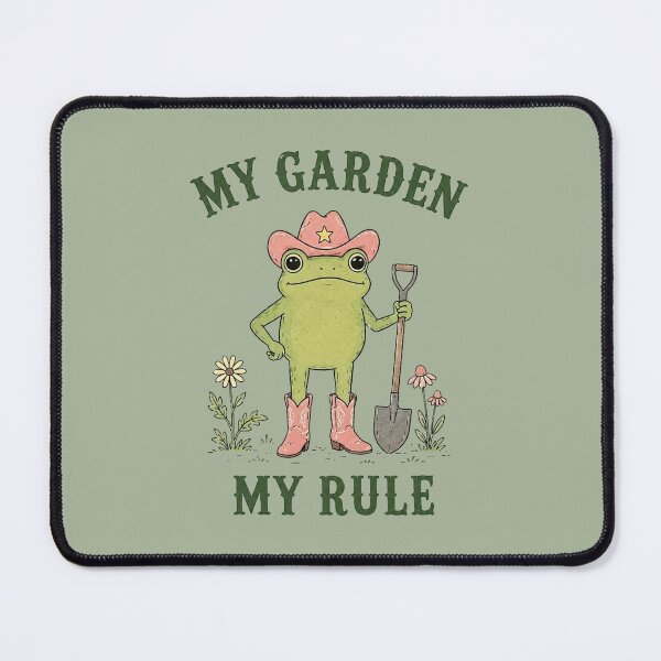 Item preview, Cowboy Frog Gardening My Garden My Rule designed and sold by bosamji.