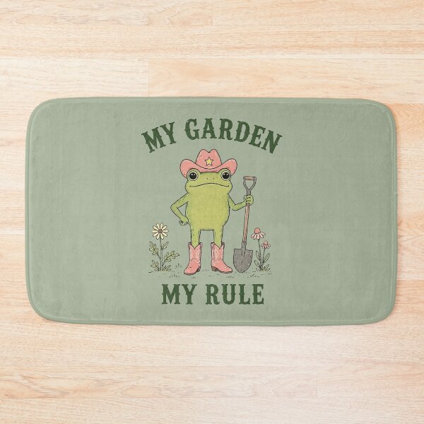 Item preview, Cowboy Frog Gardening My Garden My Rule designed and sold by bosamji.