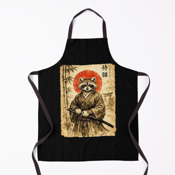 Item preview, Vintage Samurai Raccoon Portrait with Japanese Ink Wash Style designed and sold by titanlevi.