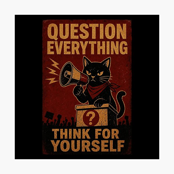 Item preview, Vintage Rebel Cat Poster With Loudspeaker And Independent Mindset designed and sold by Modaozushi216.