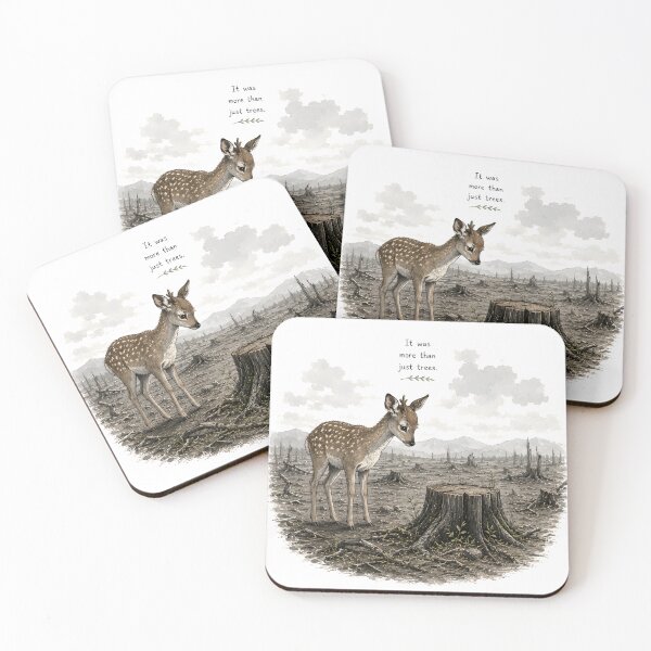 Item preview, It Was More Than Just Trees - Sad Fawn Deforestation Art  designed and sold by ChubbyGoong.