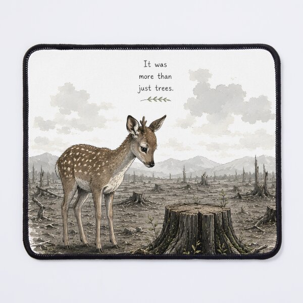 Item preview, It Was More Than Just Trees - Sad Fawn Deforestation Art  designed and sold by ChubbyGoong.