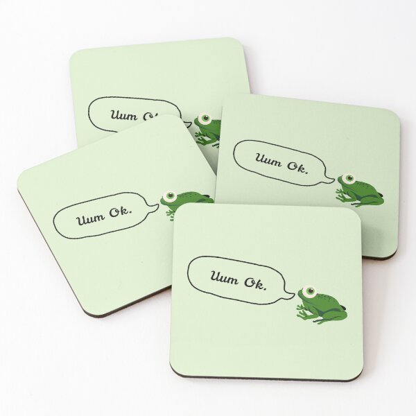 Item preview, Uuum Ok Googly Eye Green Frog Stickers Prints Posters Wall Art Magnet Home Coffee Cup Decoration TShirt Stationary Notebook Magnet Hat Kitchen Work School Office Redbubble Shop designed and sold by Saritas Boutique Shop.