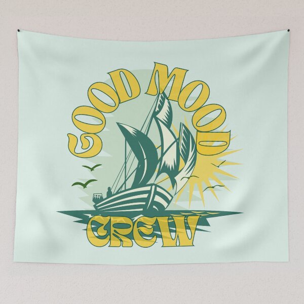 Item preview, Good Mood Crew Vintage Nautical Sailing Ship Art designed and sold by SilverSeaBKK.