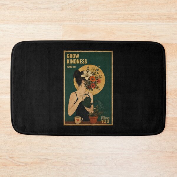 Item preview, Vintage Botanical Woman Watering Flowers With Grow Kindness designed and sold by ferminhays.