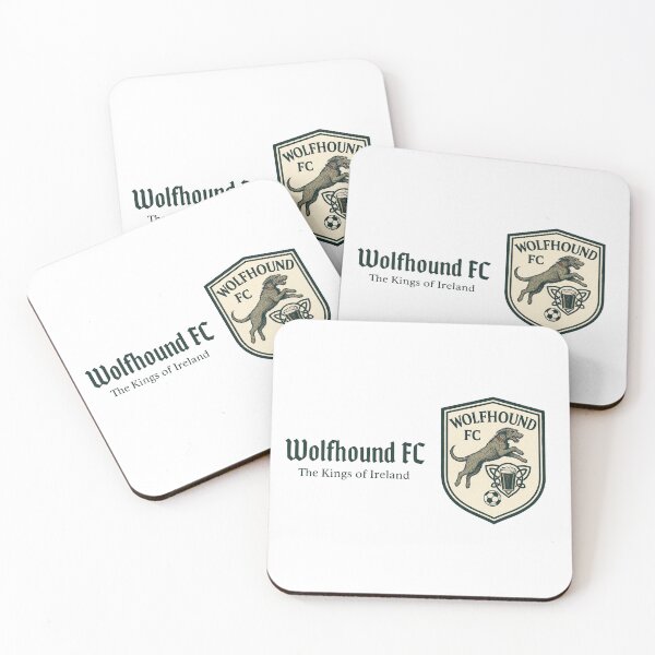 Item preview, Wolfhound FC - Leaping Irish Wolfhounds - Kings of Ireland - Green font designed and sold by Irish Wolfhound Central.