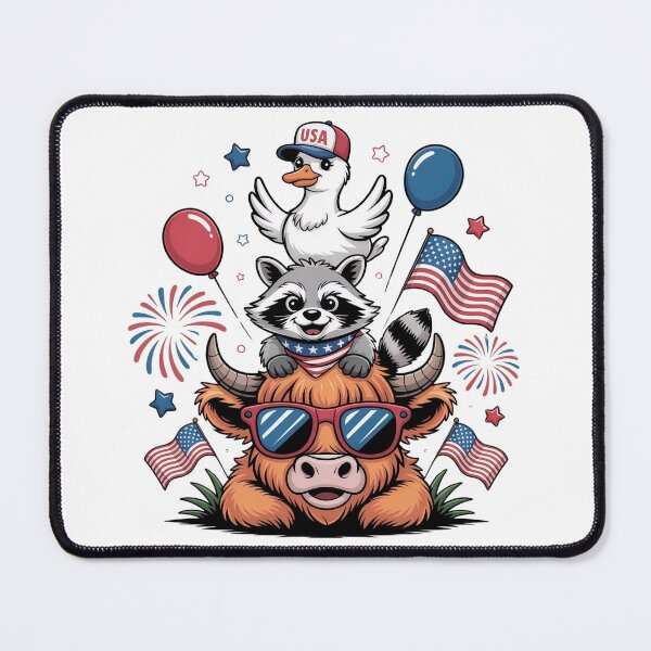 Item preview, Adorable 4th of July Patriotic Animal Stack - Funny USA Pride Fireworks Parody Art designed and sold by Picasfarmer.