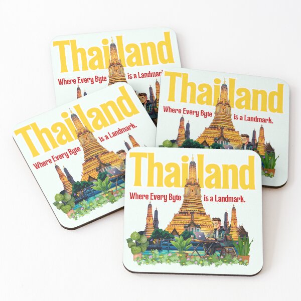 Item preview, Thailand Digital Nomad Wat Arun Bangkok Travel Art designed and sold by SilverSeaBKK.