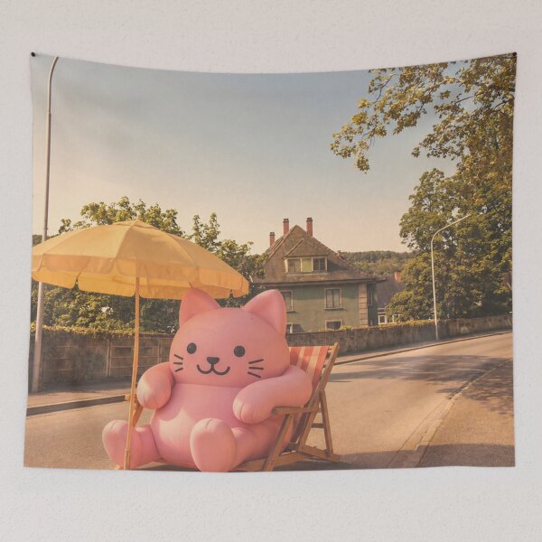 Item preview, Large pink cat blocks sidewalk in Lörrach designed and sold by Mauswohn.