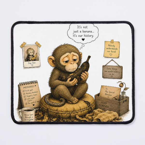 Item preview, Funny Sad Monkey and Rotten Banana - Nostalgia History Meme  designed and sold by ChubbyGoong.