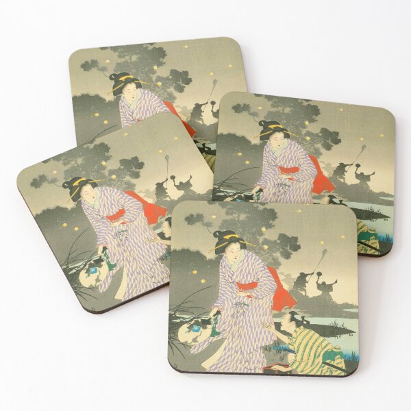 Item preview, Vintage Japanese Ukiyo-e Firefly Catching Art  designed and sold by SakuraMarket26.