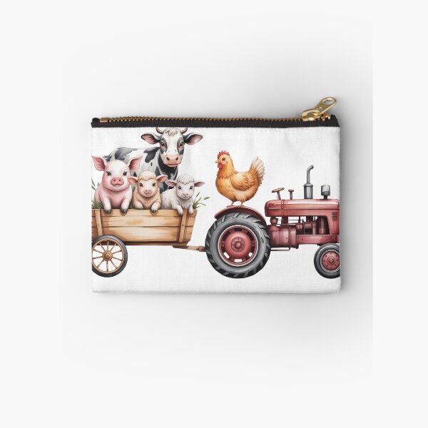 Item preview, Cute Farm Animals on Red Tractor - Whimsical Barnyard Friends Countryside Illustration designed and sold by Picasfarmer.