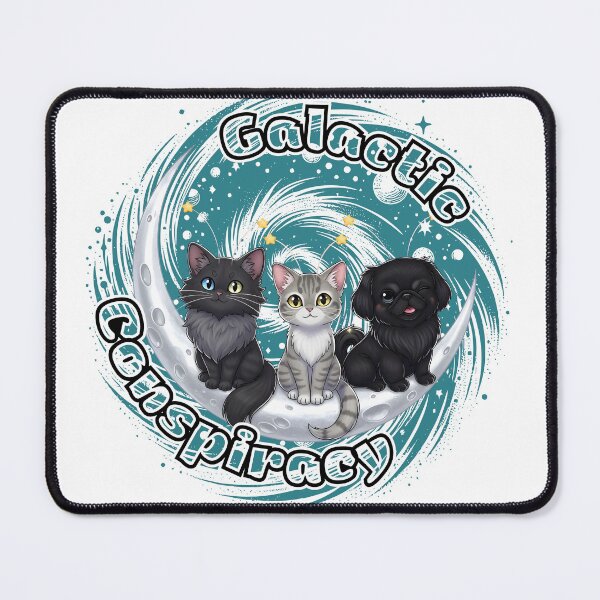 Item preview, Galactic Conspiracy – Cute Space Cats & Dog on the Moon designed and sold by AbuCAni Studio .
