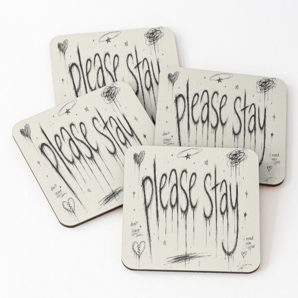 Item preview, Please Stay Sadcore Typography | Emotional Melting Handwritten Design designed and sold by J&J's Creation.