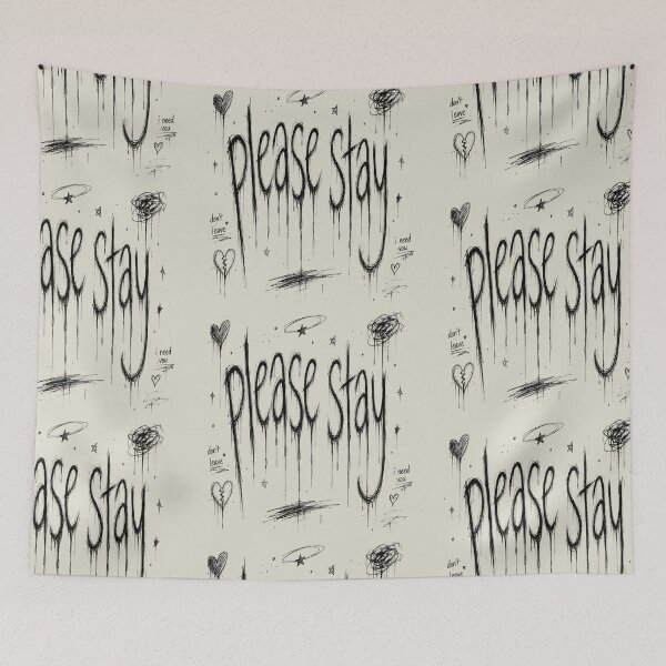 Item preview, Please Stay Sadcore Typography | Emotional Melting Handwritten Design designed and sold by J&J's Creation.