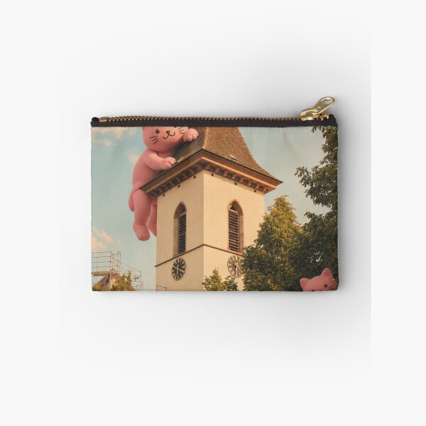 Item preview, Pink cats climb onto the city church in Lörrach designed and sold by Mauswohn.