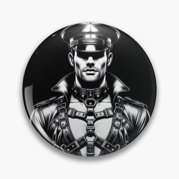 Item preview, Black & White Tom of Finland Tribute Leather Daddy Gay Pride Graphic Design designed and sold by ItsAKinkThing.