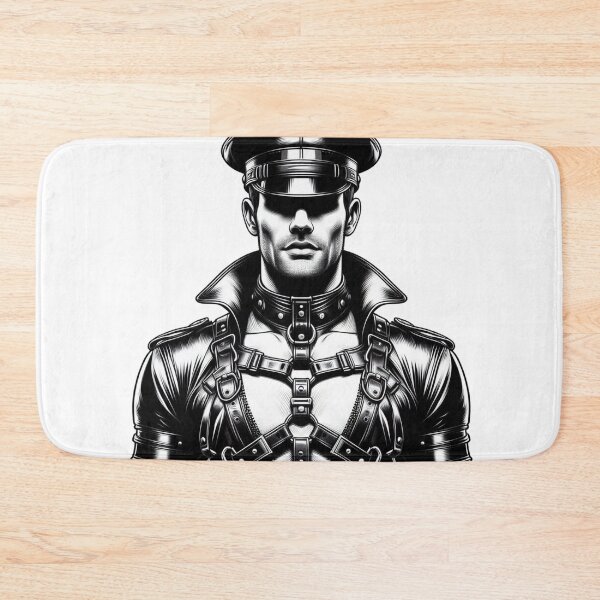 Item preview, Black & White Tom of Finland Tribute Leather Daddy Gay Pride Graphic Design designed and sold by ItsAKinkThing.