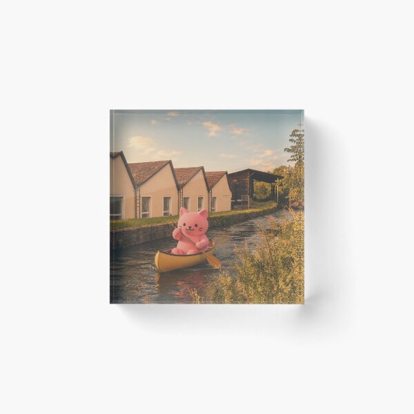 Item preview, Pink cat goes canoeing on the canal designed and sold by Mauswohn.