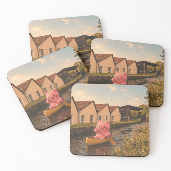 Item preview, Pink cat goes canoeing on the canal designed and sold by Mauswohn.