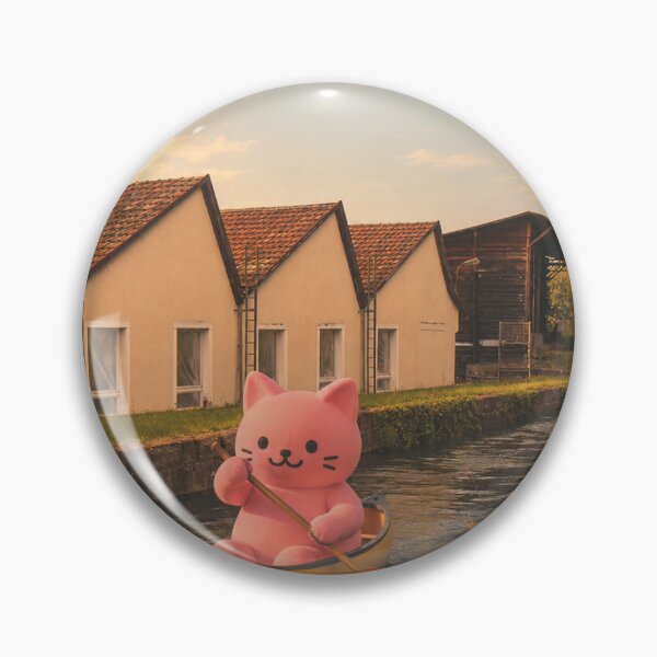 Item preview, Pink cat goes canoeing on the canal designed and sold by Mauswohn.