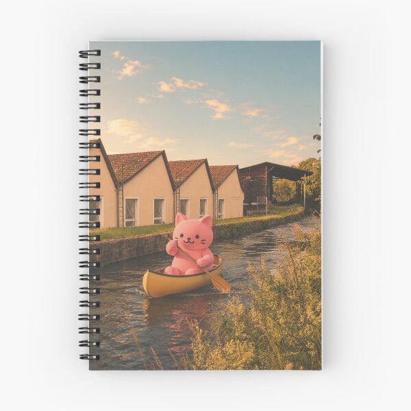 Item preview, Pink cat goes canoeing on the canal designed and sold by Mauswohn.