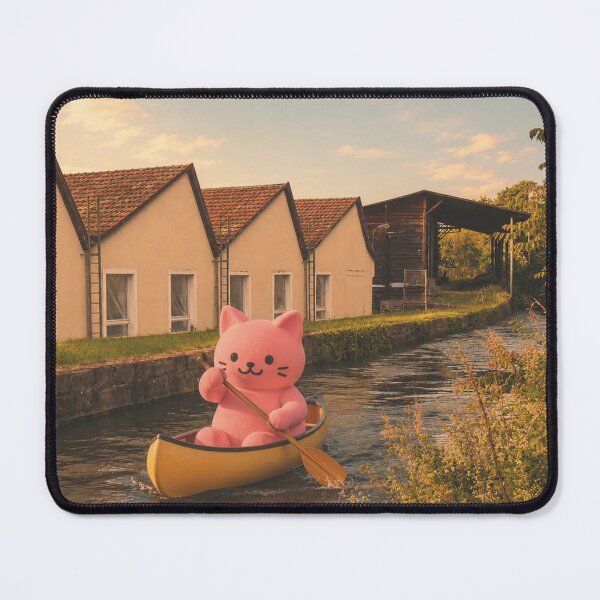 Item preview, Pink cat goes canoeing on the canal designed and sold by Mauswohn.