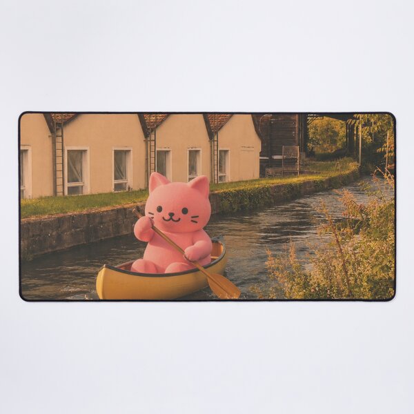 Item preview, Pink cat goes canoeing on the canal designed and sold by Mauswohn.
